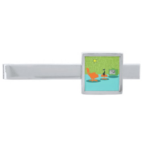 Retro Space Age Kitty Tie Bar