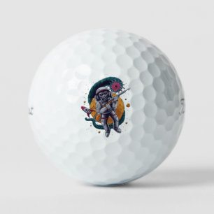 Retro Space Astronaut Cosmic Creature Sci Fi Adven Golf Balls