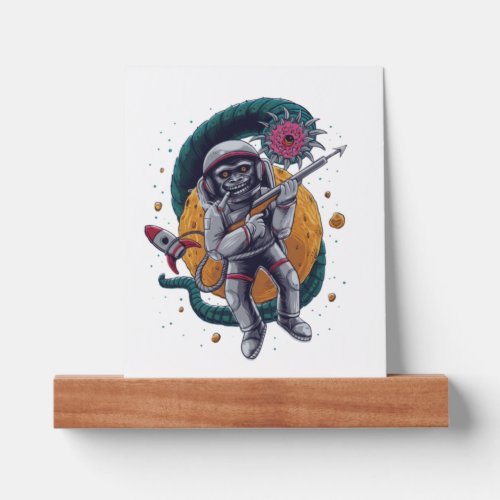 Retro Space Astronaut Cosmic Creature Sci Fi Adven Picture Ledge