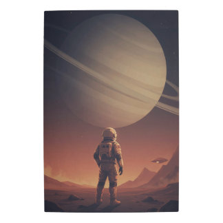 Retro Space Astronaut Vintage Sci-Fi Wall Art