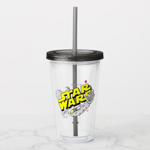 Retro Space Battle Star Wars Logo Acrylic Tumbler