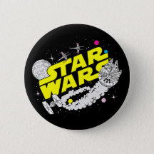 9 x Star Wars 32mm BUTTON PIN BADGES Empire Skywalker Yoda Darth Vader Jedi Gift 