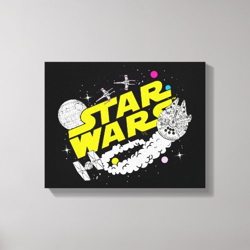 Retro Space Battle Star Wars Logo Canvas Print
