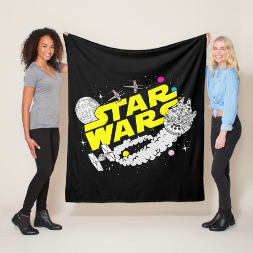 Retro Space Battle Star Wars Logo Fleece Blanket