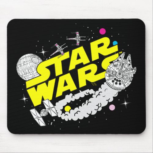 Retro Space Battle Star Wars Logo Mouse Pad