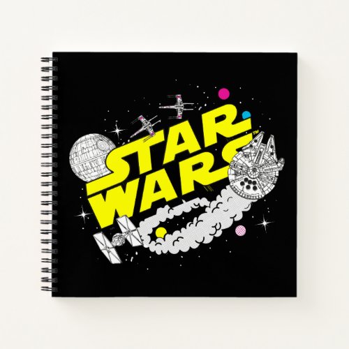 Retro Space Battle Star Wars Logo Notebook