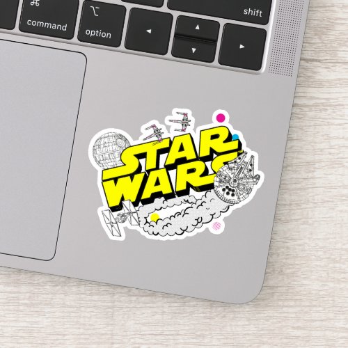 Retro Space Battle Star Wars Logo Sticker