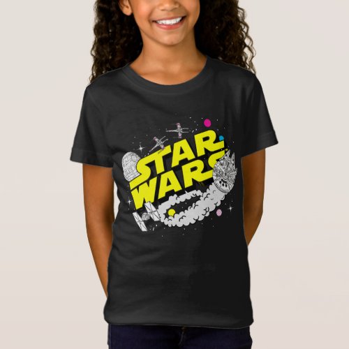 Retro Space Battle Star Wars Logo T_Shirt