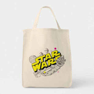 Retro Space Battle Star Wars Logo Tote Bag