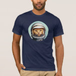 Retro Space Cat T-Shirt<br><div class="desc">Funny T-shirt with retro astronaut space cat</div>