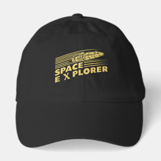 Retro Space Explorer Rocket Graphic Hat