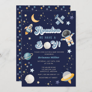 Houston We Have a Boy Baby Shower Banner