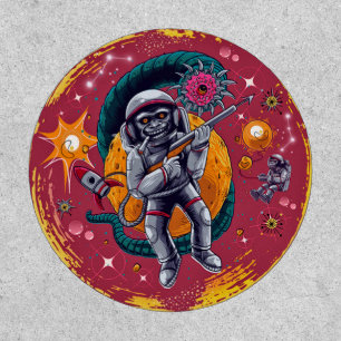 Retro Space Monkey Astronaut Sci Fi Patch