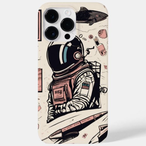 Retro Space Odyssey Astronaut Animation Phone Cas Case_Mate iPhone 14 Pro Max Case