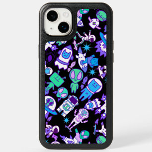 Retro space pattern Black BG OtterBox iPhone 14 Plus Case