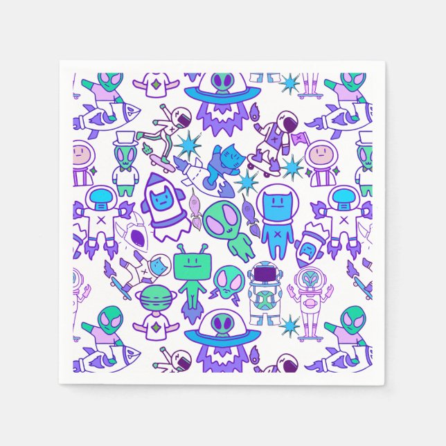 Retro space pattern napkins (Front)