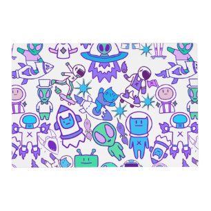 Retro space pattern placemat