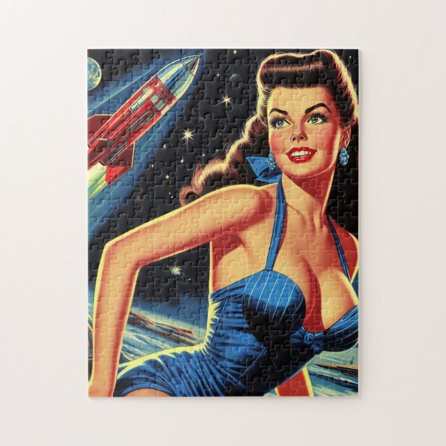 Retro Space Pin-up Jigsaw Puzzle (Vertical)
