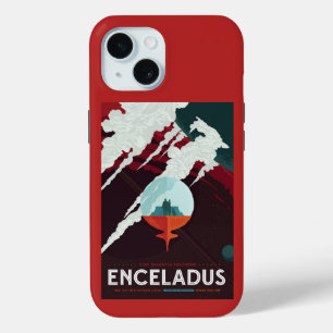 Retro Space Poster-Cassini Mission To Saturn iPhone 15 Case