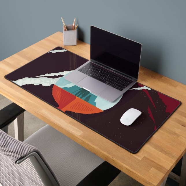 Retro Space Poster-Cassini Mission To Saturn Desk Mat (Office 2)