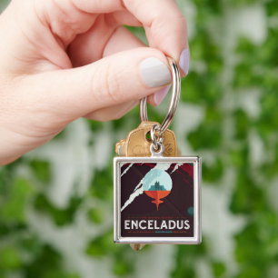 Retro Space Poster-Cassini Mission To Saturn Keychain