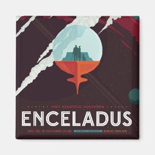 Retro Space Poster-Cassini Mission To Saturn Magnet