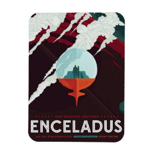 Retro Space Poster-Cassini Mission To Saturn Magnet