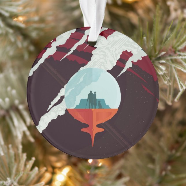 Retro Space Poster-Cassini Mission To Saturn Ornament (Tree)