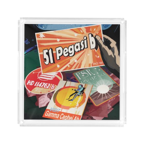 Retro Space Poster_Exoplanet Discovery 51 Pegasi B Acrylic Tray