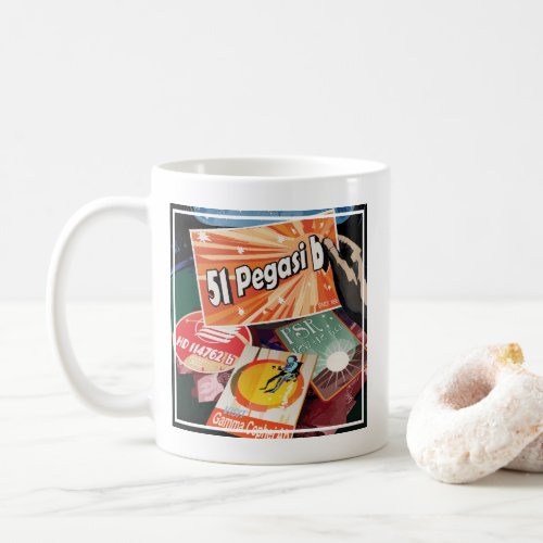 Retro Space Poster_Exoplanet Discovery 51 Pegasi B Coffee Mug