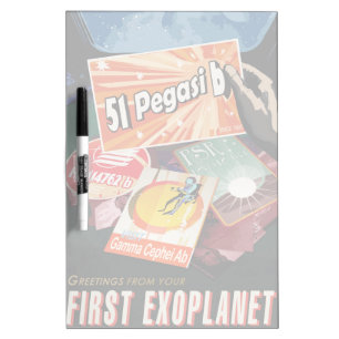 Retro Space Poster-Exoplanet Discovery 51 Pegasi B Dry Erase Board