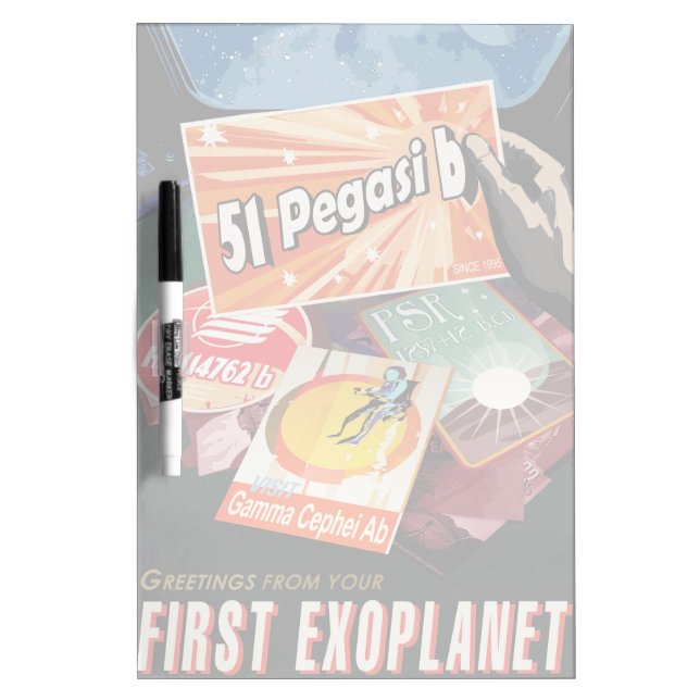 Retro Space Poster-Exoplanet Discovery 51 Pegasi B Dry Erase Board (Front)