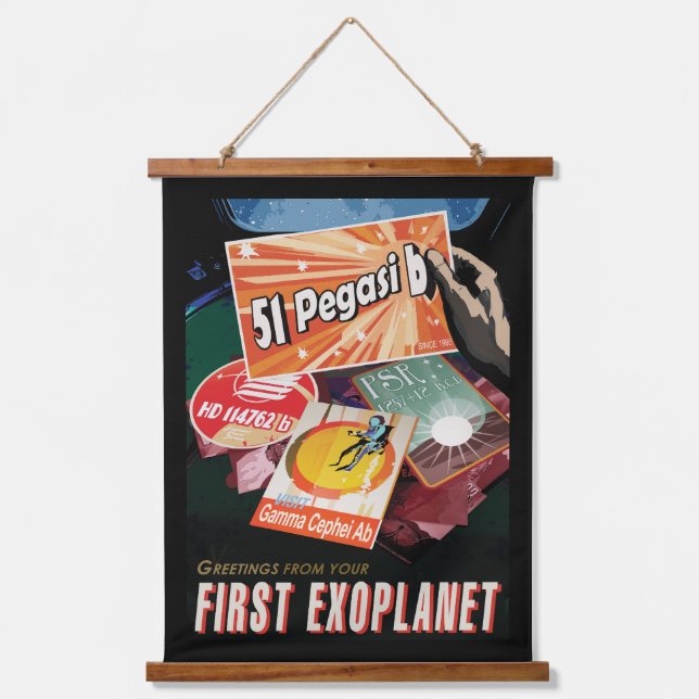 Retro Space Poster-Exoplanet Discovery 51 Pegasi B Hanging Tapestry (Front)