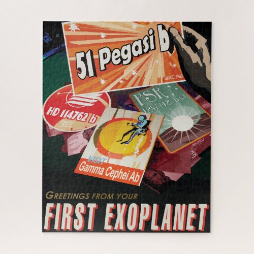 Retro Space Poster_Exoplanet Discovery 51 Pegasi B Jigsaw Puzzle