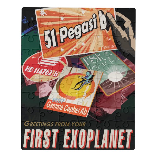 Retro Space Poster-Exoplanet Discovery 51 Pegasi B Jigsaw Puzzle (Puzzle Vertical)