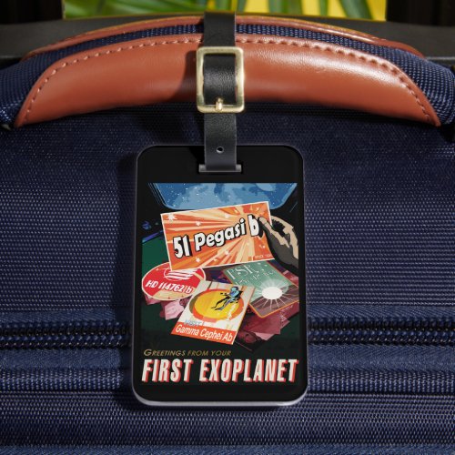 Retro Space Poster_Exoplanet Discovery 51 Pegasi B Luggage Tag