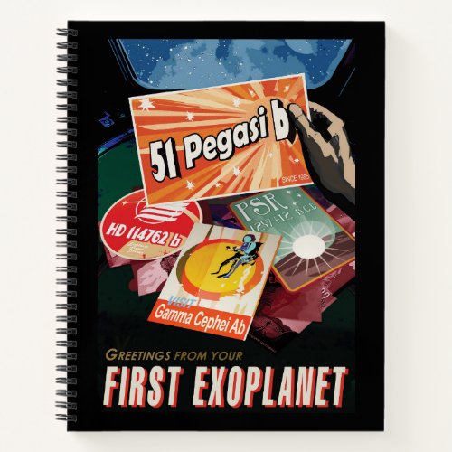 Retro Space Poster_Exoplanet Discovery 51 Pegasi B Notebook