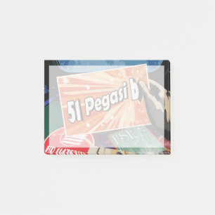 Retro Space Poster-Exoplanet Discovery 51 Pegasi B Post-it Notes