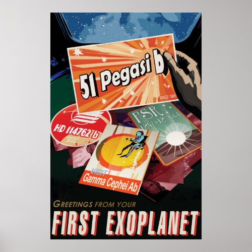 Retro Space Poster_Exoplanet Discovery 51 Pegasi B Poster