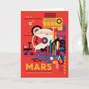 Retro Space Poster - Mars Exploration Program. Card