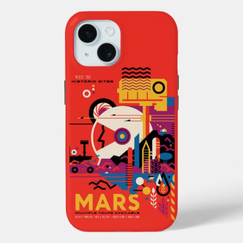 Retro Space Poster _ Mars Exploration Program iPhone 15 Case