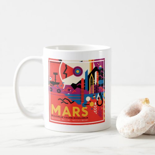 Retro Space Poster _ Mars Exploration Program Coffee Mug
