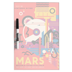Retro Space Poster - Mars Exploration Program. Dry Erase Board