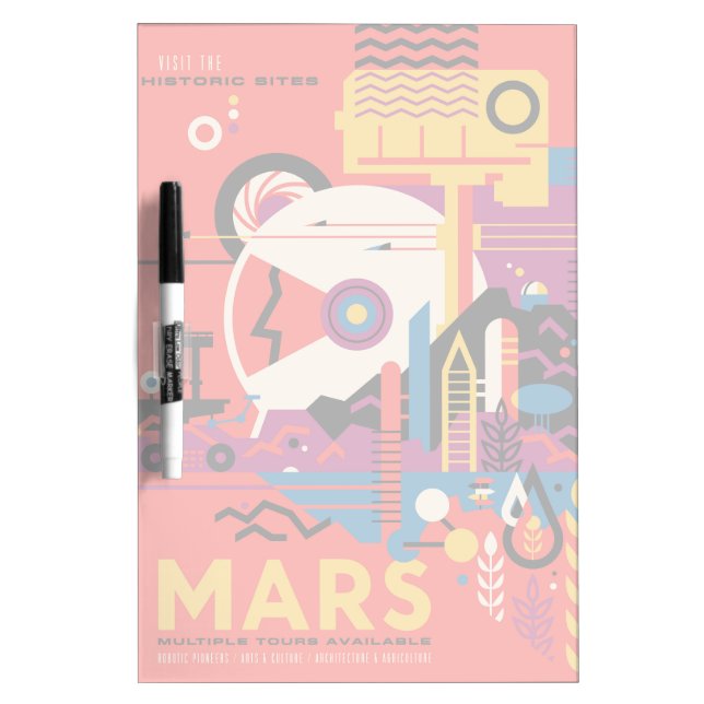Retro Space Poster - Mars Exploration Program. Dry Erase Board (Front)