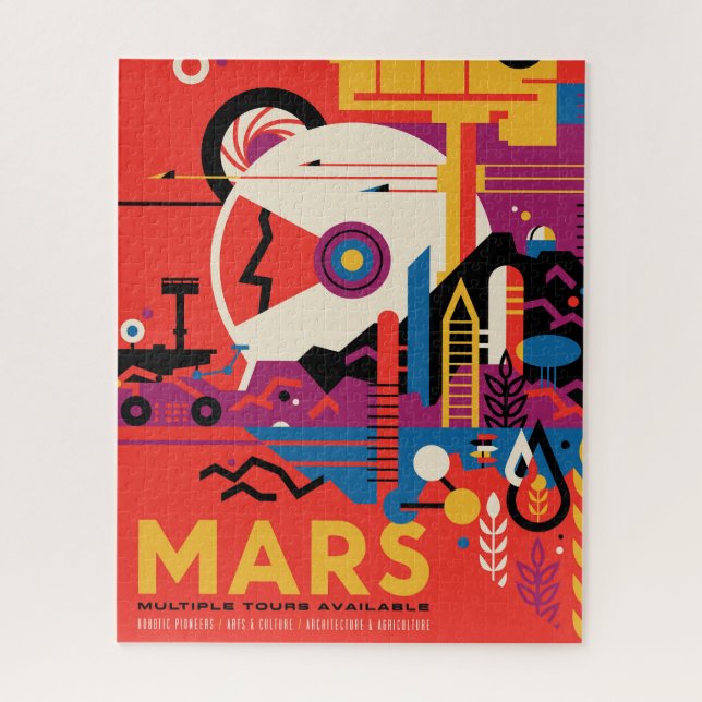 Retro Space Poster - Mars Exploration Program. Jigsaw Puzzle (Vertical)