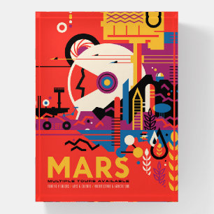 Retro Space Poster - Mars Exploration Program. Paperweight