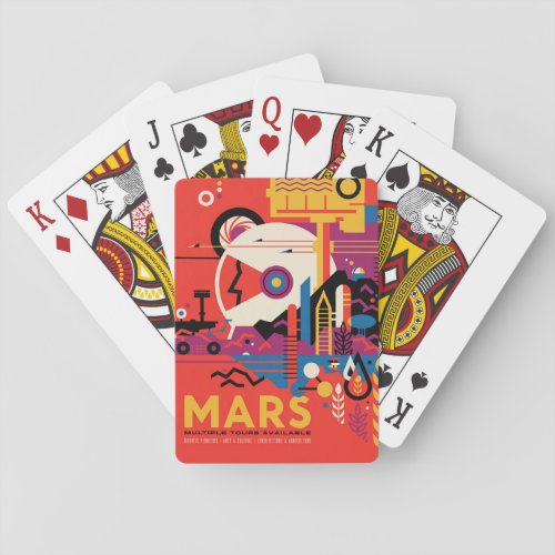 Retro Space Poster _ Mars Exploration Program Playing Cards