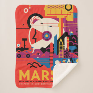 Retro Space Poster - Mars Exploration Program. Sherpa Blanket