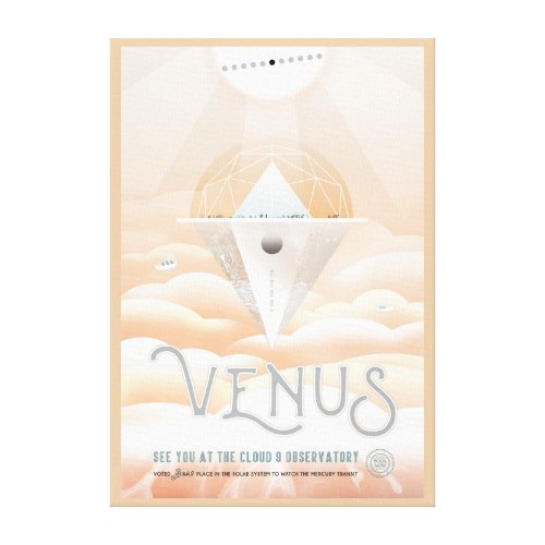 Retro Space Poster_Observatory In The Solar System Canvas Print