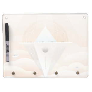 Retro Space Poster-Observatory In The Solar System Dry Erase Board With Keychain Holder